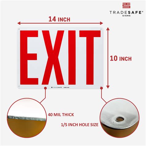 exit sign aluminum workplace safety sign tradesafe