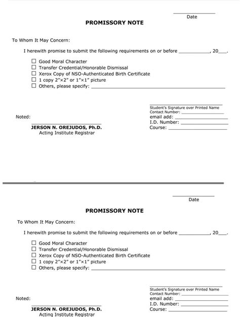 Promissory Note Template Word Document