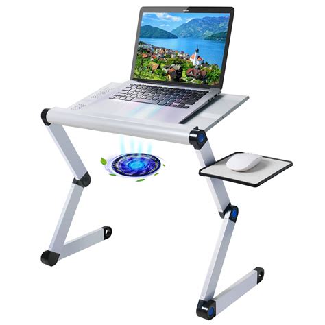 Buy Upgraded Aluminum Laptop Stand Adjustable With Cooling Fan And