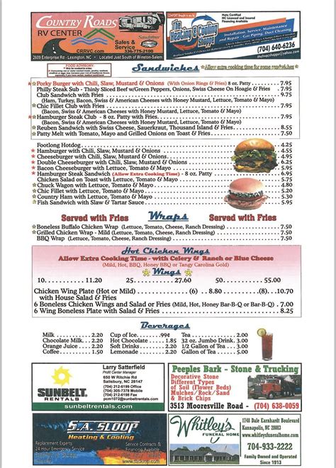 Menu At Porky S Bar B Q China Grove