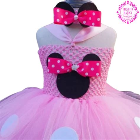 Vestido De Tutú De Dibujos Animados De Minnie Rosa Para