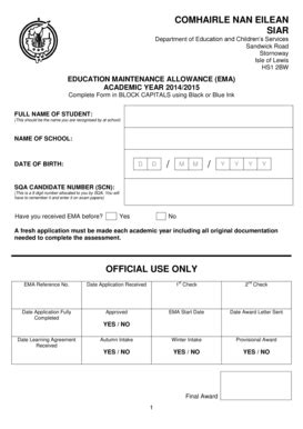 Fillable Online Cne Siar Gov Application Form Comhairle Nan Eilean