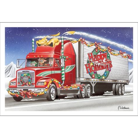 Happy Holidays Red Truck Paul Oxman Publishing