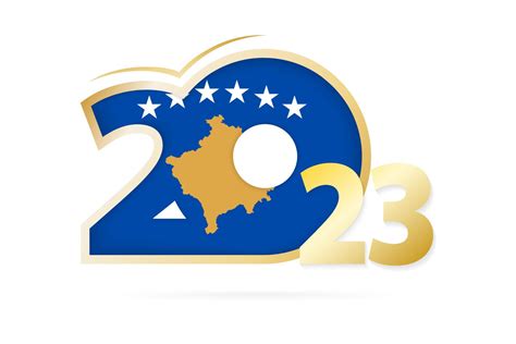 Year 2023 with Kosovo Flag pattern. 13358838 Vector Art at Vecteezy