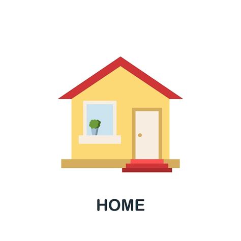 Premium Vector | Home flat icon Color simple element from work from ...