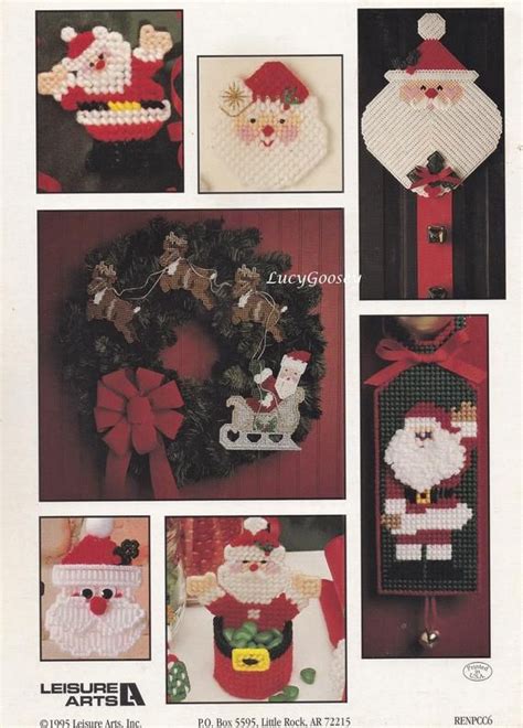 Santas Galore Leisure Arts Plastic Canvas Pattern Booklet Etsy