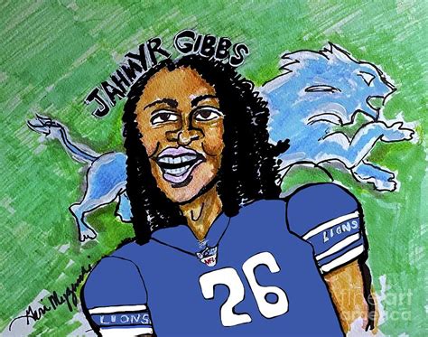 Jahmyr Gibbs Detroit Mixed Media By Geraldine Myszenski Fine Art America