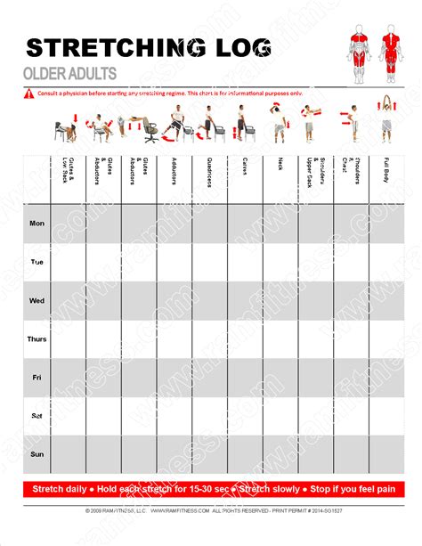 Stretching Guide for Older Adults - PDF file plus tracking guide