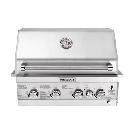 Kitchenaid 4 Burner Built In Propane Gas Island Grill Head In Stainless Steel With Rotisserie