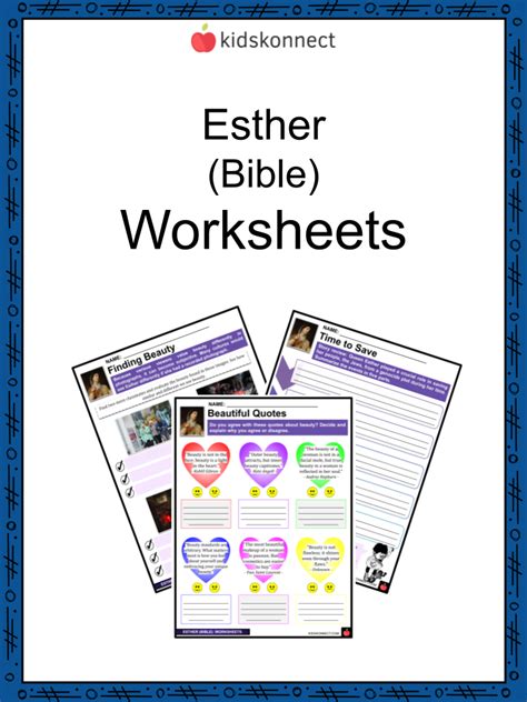 Esther Worksheets Early Life Queen Esther Saving Her People