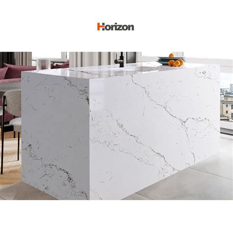 Horizon Casting Stone For Kitchen White Calacatta Slab China Quartz