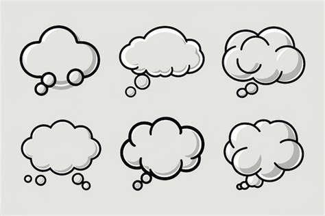 Premium Vector | A collection of different clouds and the word cloud