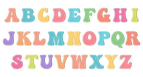 Conjunto De Letras Inglesas En Alfabeto De Estilo Retro Dise O Infantil