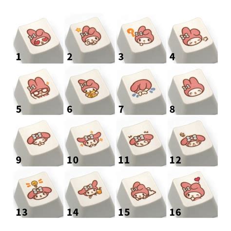 Cute Artisan Sanrio Characters Keycaps Kuromi And The Melody Pbt