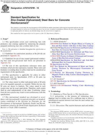 ASTM A767 A767M 19 Standard Specification For Zinc Coated Galvanized