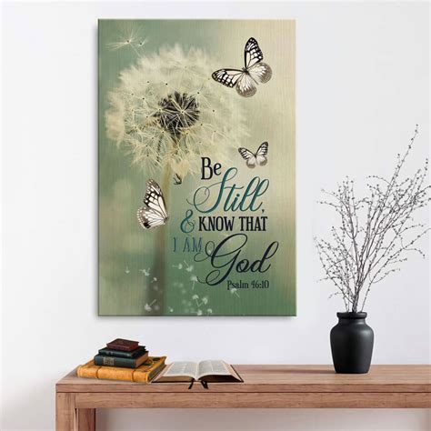 Be Still And Know Wall Art Psalm 4610 Dandelion Butterfly Canvas Wall Art Christ Follower Life