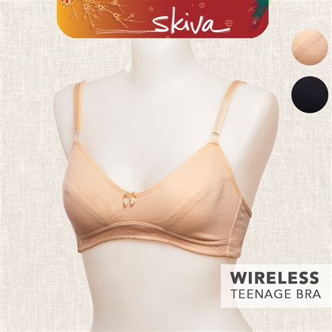 Skiva Teenage Cotton Comfortable Bra Soft And 3d Fiberfill Wireless Padded Breathable Anti Sagging