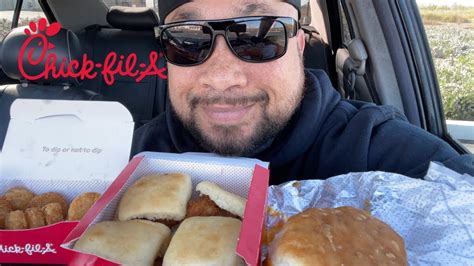 First Time Trying Chick Fil A Breakfast Chicken Biscuit Mini Chicken