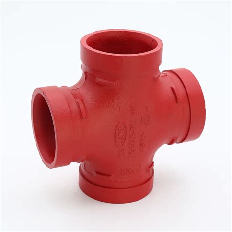 Ductile Iron Grooved Equal Cross For Fire Fighting With Fm Ul