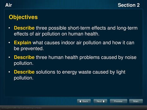 PPT Section 2 Air Noise And Light Pollution PowerPoint