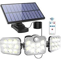 AVEDISANTE Luz Solar Exterior 108 LED De Tres Cabezales Con Mando A