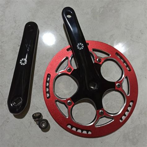 Jual Crank Set Sepeda Lipat Hitam Merah T Alloy Shopee Indonesia