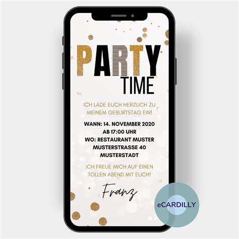 WhatsApp Geburtstagseinladung Zur Party Time Einladung Geburtstag