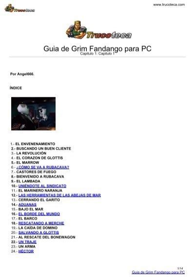 Guia De GRIM FANDANGO Para PC Trucoteca