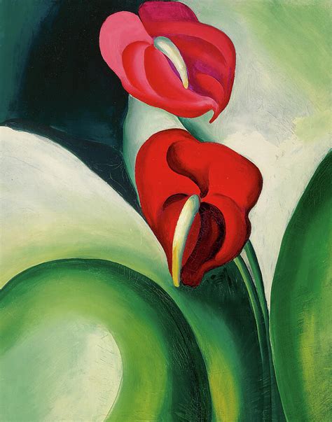 Anthurium Flamingo Flower Modernist Plant Painting Painting By