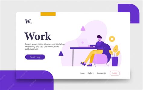 premium vector work landing page template