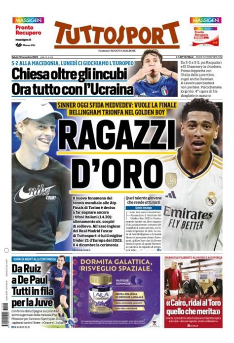 Prima Pagina Tuttosport “ragazzi Doro” Pianeta Milan