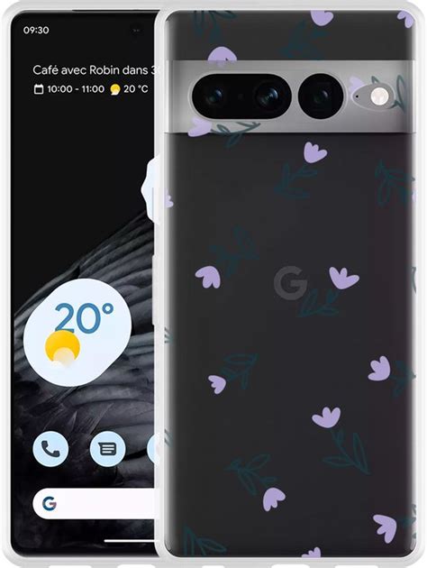 Google Pixel Pro Hoesje Paarse Bloemen Designed By Cazy Bol