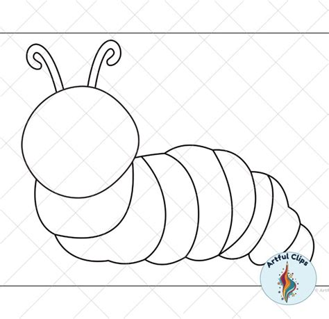 Caterpillar Outline Set Printable Black And White Templates In 2024