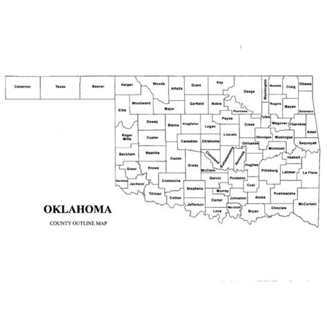 Oklahoma County Map – Jigsaw-Genealogy