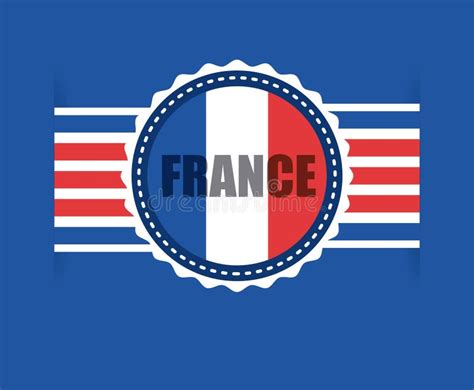 Het Embleem Van Frankrijk Met Franse Vlagkleuren Stock Illustratie