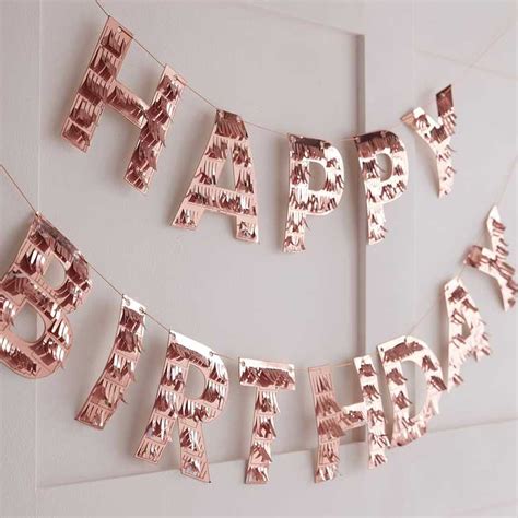 Happy Birthday Fringe Rosé Goud 1 5 Meter kopen Slingershop nl