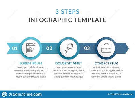 3 Stappen Infografisch Sjabloon Vector Illustratie Illustration Of Grafiek Aantal 172570199