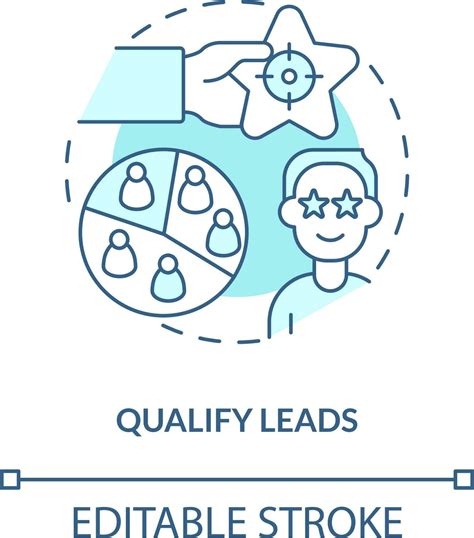 Qualify leads turquoise concept icon. Separate buyers with offers