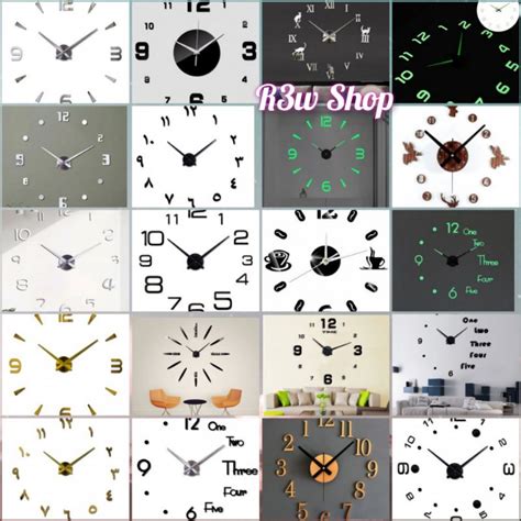 Jual R W Jam Dinding Diy Giant Wall Clock Quartz Creative Design Jam