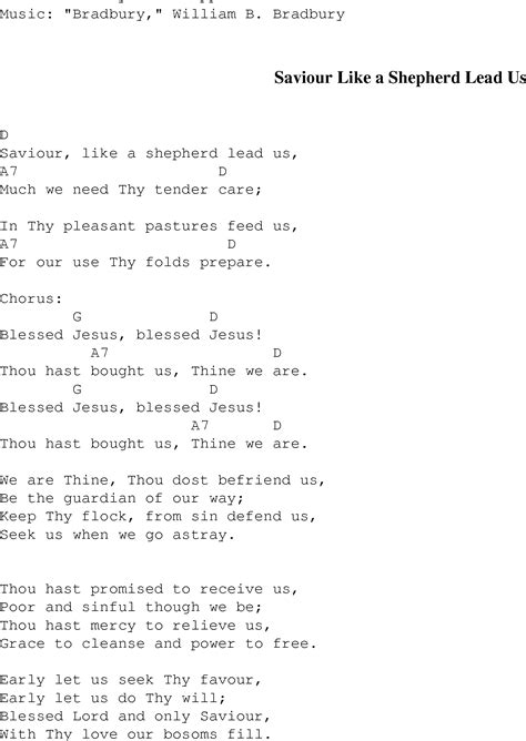 Saviour Like A Shepherd Lead Us Christian Gospel Song Lyrics And Chords