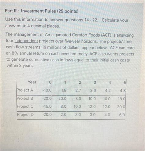 Solved 14 Calculate The Payback Period Pbp For Project