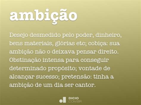O Que Significa A Palavra Ambição