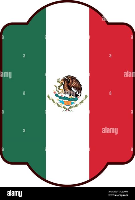 mexican emblem with flag Stock Vector Image & Art - Alamy