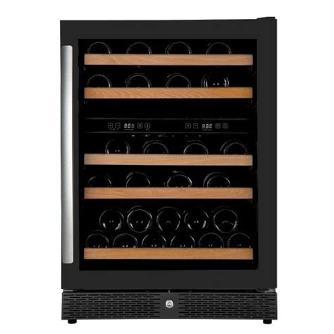 Buy Black wine fridge with glass door 50 bottles online - HorecaTraders