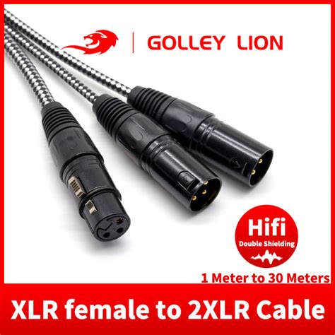 Golley Lion Xlr Splitter Cable Pin Xlr Female To Dual Xlr Male Patch