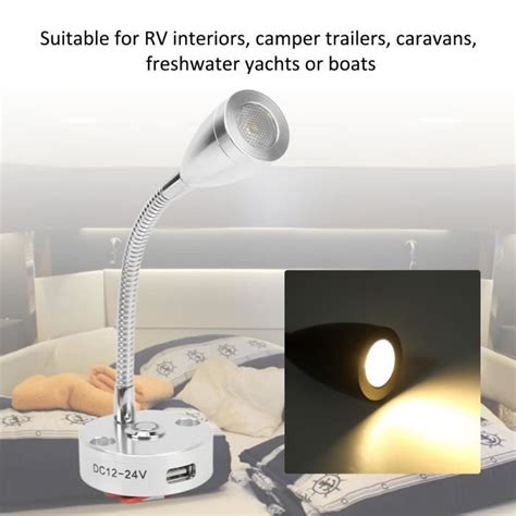 Lampe De Lecture Pour Camping Car Liseuse RV Cou Flexible 3 Couleurs