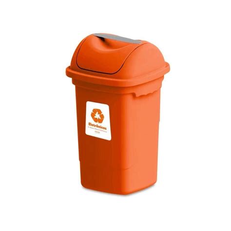 Lixeira Laranja Para Que Serve - Lixeira Seletiva Basculante 30l Plasvale Laranja - Eletrônicos Laranja ...