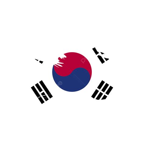 한국 국기 붓 필치는 클립 아트 대한민국 국기의 날 한국 국기 브러시 한국 국기 Vactor PNG 일러스트 및 벡터 에