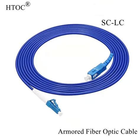 Htoc Sc Lc Armored Fiber Optic Cable Single Mode Upc Waterproof Pull