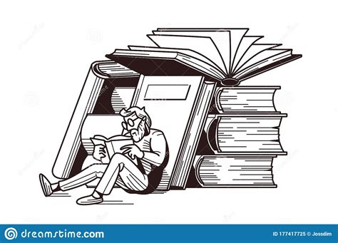 Man Reading Books Stock Vector Illustration Of Design 177417725